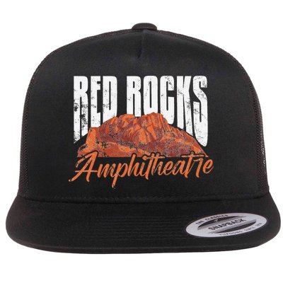 Red Rocks Amphitheatre Morrison Colorado Concerts Distressed Flat Bill Trucker Hat