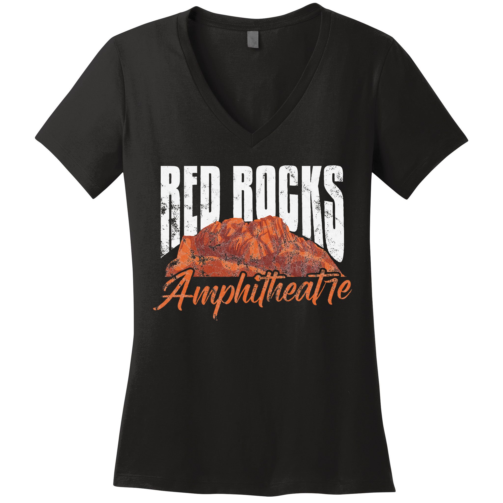 Red Rocks Amphitheatre Morrison Colorado Concerts Distressed Women's V-Neck T-Shirt
