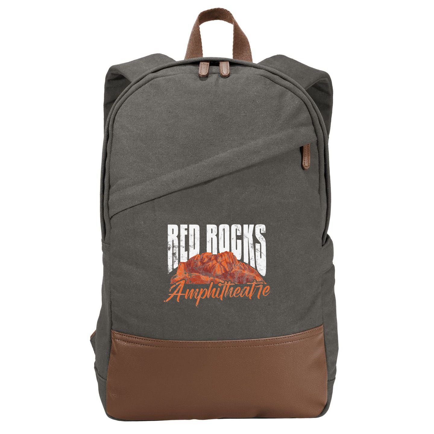 Red Rocks Amphitheatre Morrison Colorado Concerts Distressed Cotton Canvas Backpack