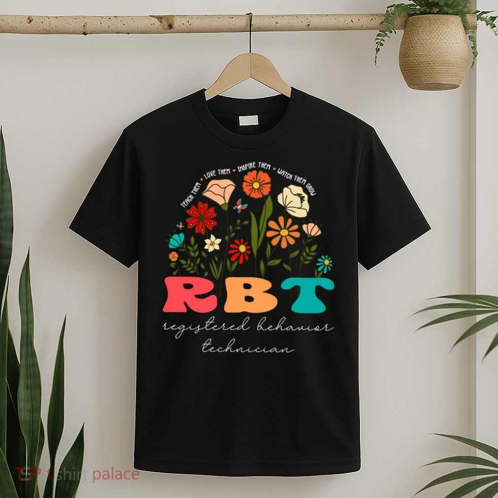 retro rbt applied behavior analysis wildflowers aba therapy gift T-Shirt
