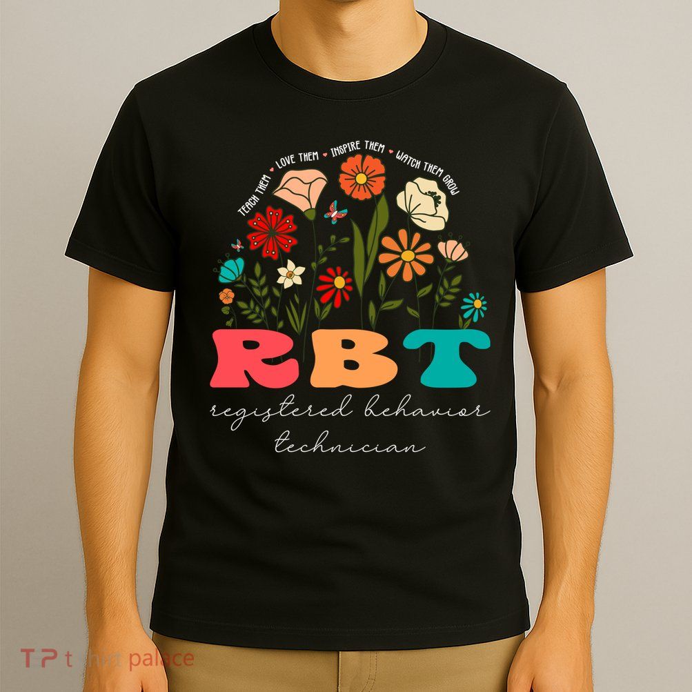 retro rbt applied behavior analysis wildflowers aba therapy gift T-Shirt
