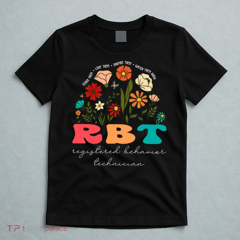 retro rbt applied behavior analysis wildflowers aba therapy gift T-Shirt