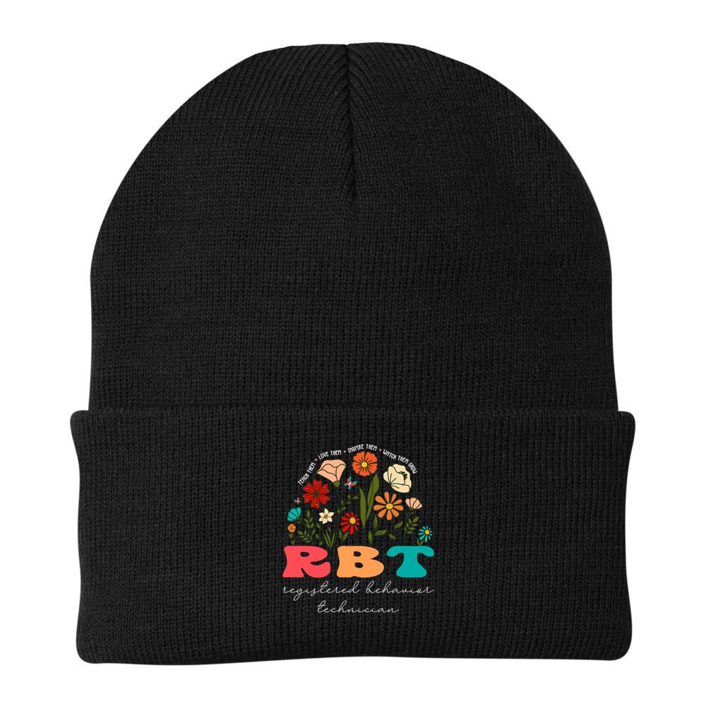 retro rbt applied behavior analysis wildflowers aba therapy gift Beanie