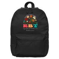 retro rbt applied behavior analysis wildflowers aba therapy gift 16 in Basic Backpack