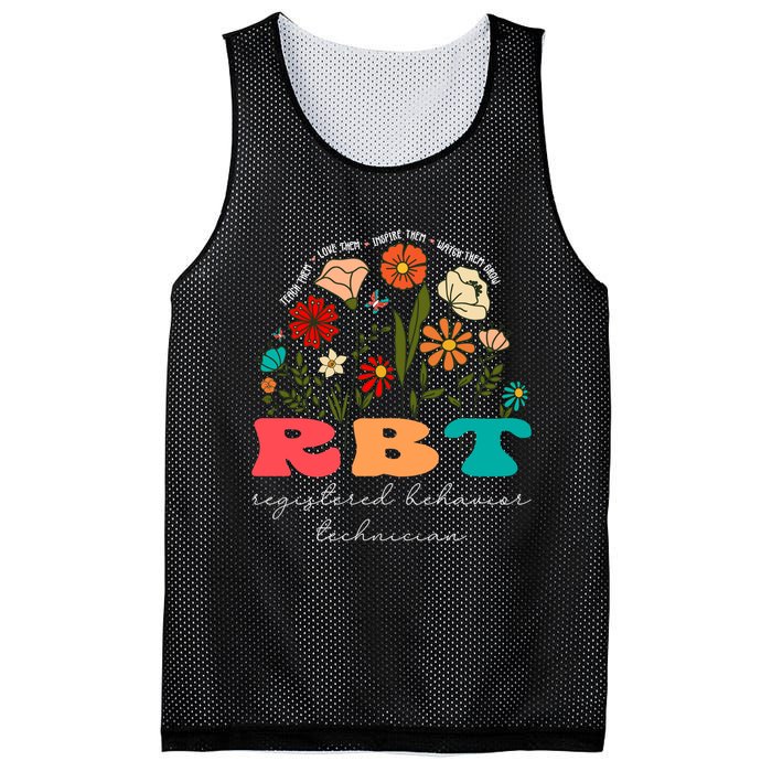 retro rbt applied behavior analysis wildflowers aba therapy gift Mesh Reversible Basketball Jersey Tank