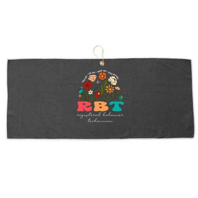 retro rbt applied behavior analysis wildflowers aba therapy gift Large Microfiber Waffle Golf Towel