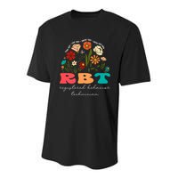 retro rbt applied behavior analysis wildflowers aba therapy gift Youth Performance Sprint T-Shirt
