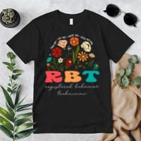 retro rbt applied behavior analysis wildflowers aba therapy gift Premium T-Shirt