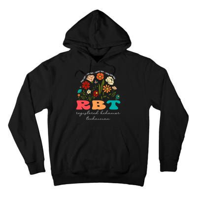 retro rbt applied behavior analysis wildflowers aba therapy gift Tall Hoodie
