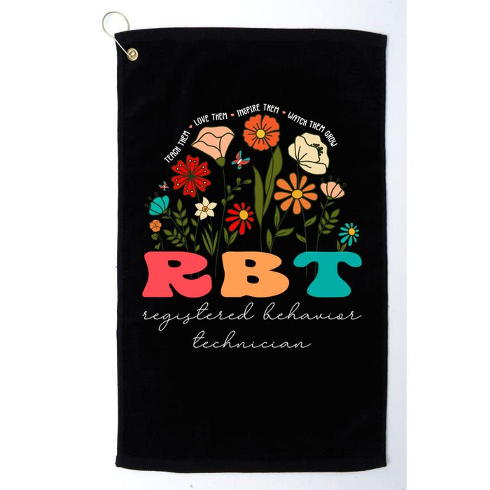 retro rbt applied behavior analysis wildflowers aba therapy gift Golf Towel