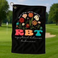 retro rbt applied behavior analysis wildflowers aba therapy gift Golf Towel