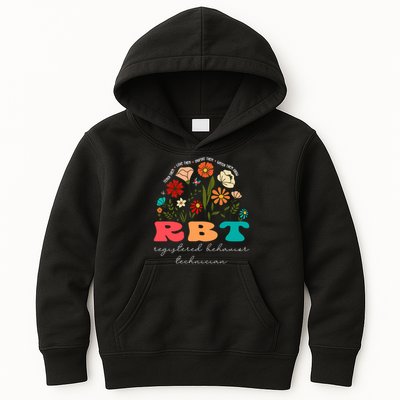 retro rbt applied behavior analysis wildflowers aba therapy gift Kids Hoodie