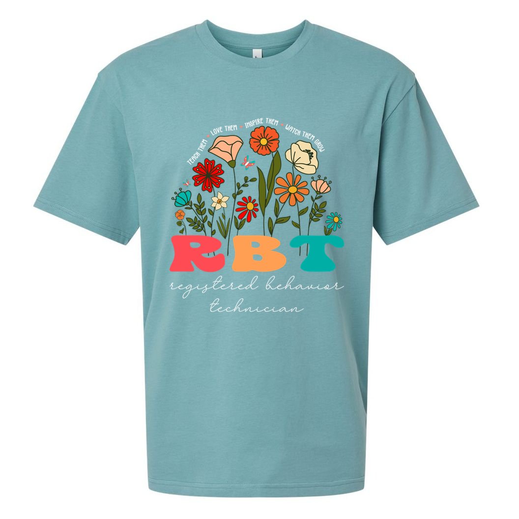 retro rbt applied behavior analysis wildflowers aba therapy gift Sueded Cloud Jersey T-Shirt