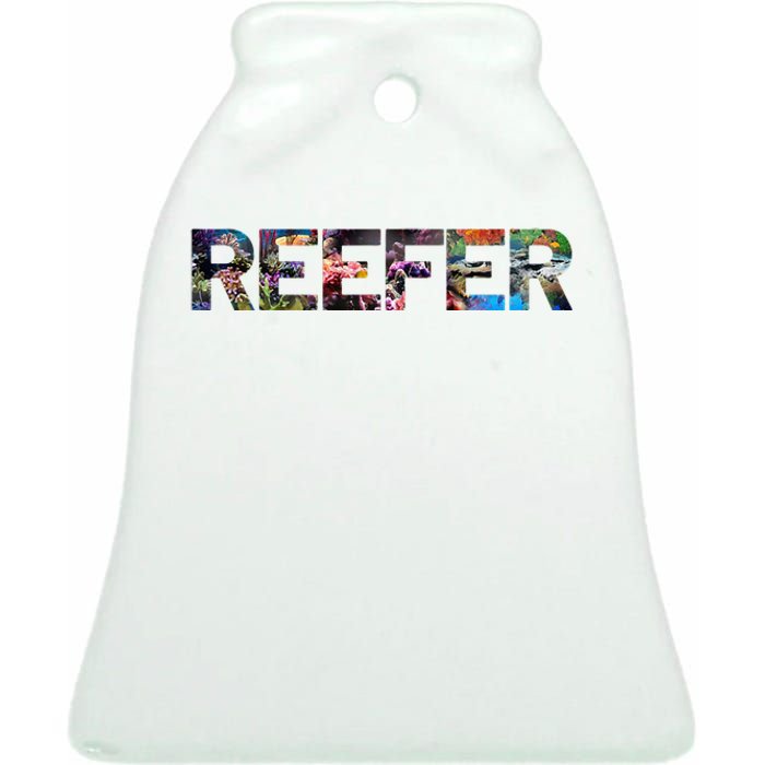 Reefer Reef Aquarium Coral Fish Tank Aquarist Ceramic Bell Ornament