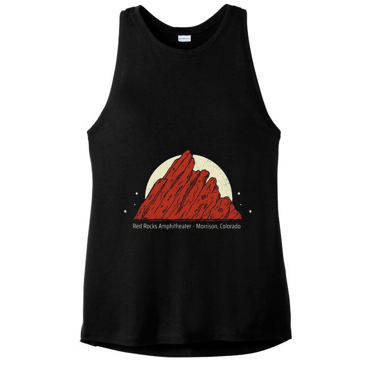 Red Rocks Amphitheater Morrison Colorado Ladies PosiCharge Tri-Blend Wicking Tank