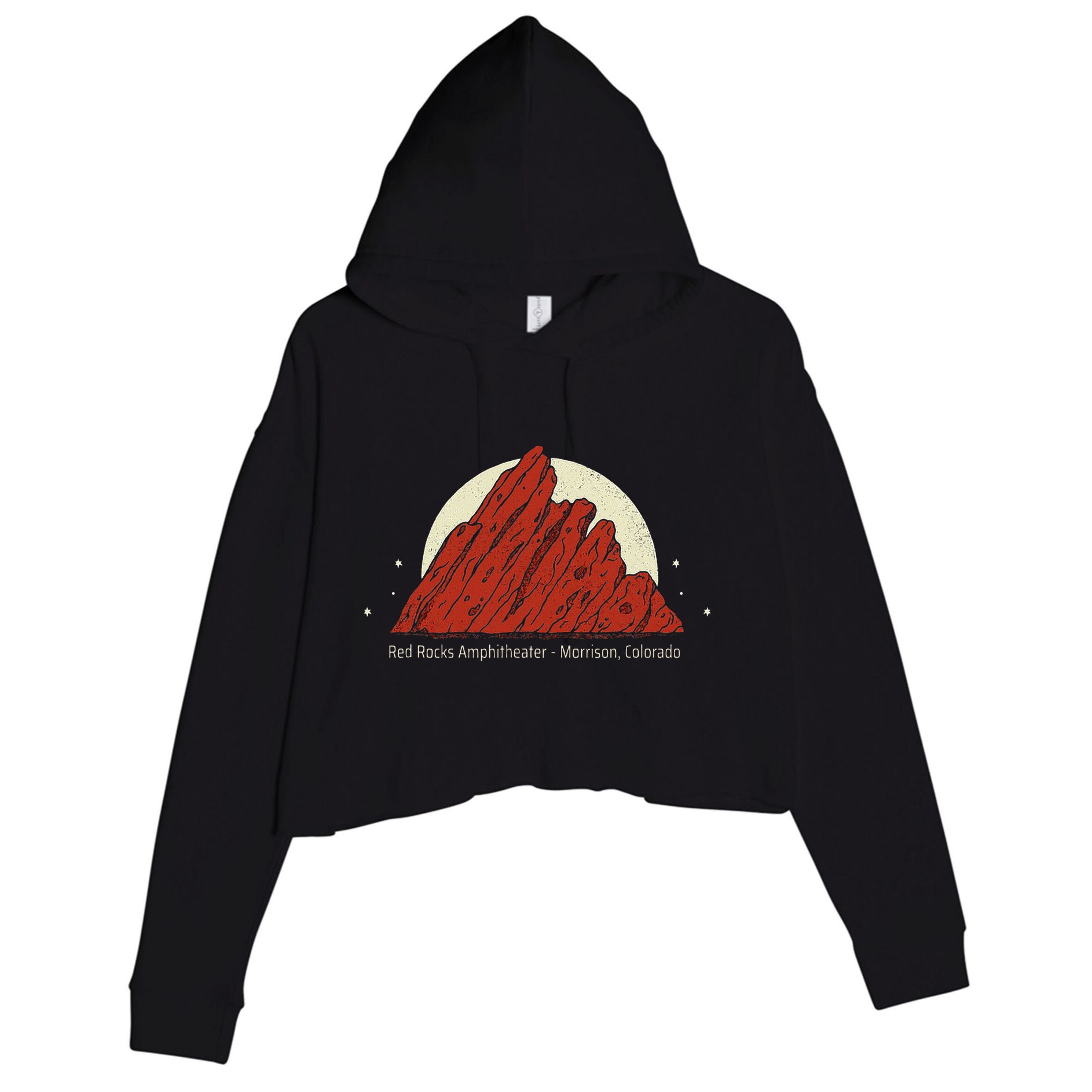 Red Rocks Amphitheater Morrison Colorado Crop Fleece Hoodie