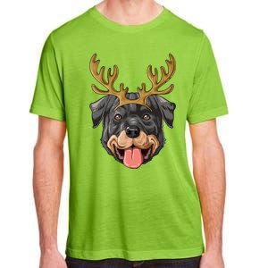 Rottweiler Reindeer Antlers Christmas Rottweiler Gift Adult ChromaSoft Performance T-Shirt