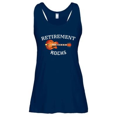 Retirement Rocks Acoustic Guitar Old Rockers Gift Ladies Essential Flowy Tank