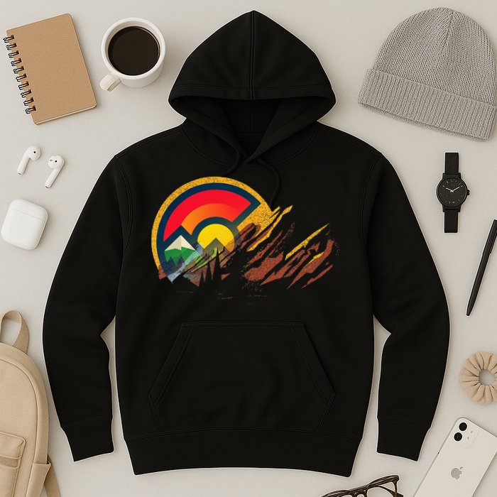 Red Rocks Amphitheater Colorado State Flag Hoodie