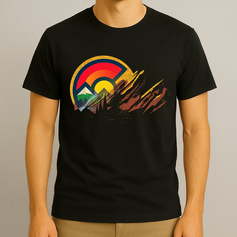 Red Rocks Amphitheater Colorado State Flag T-Shirt