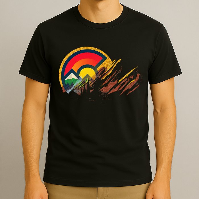 Red Rocks Amphitheater Colorado State Flag T-Shirt