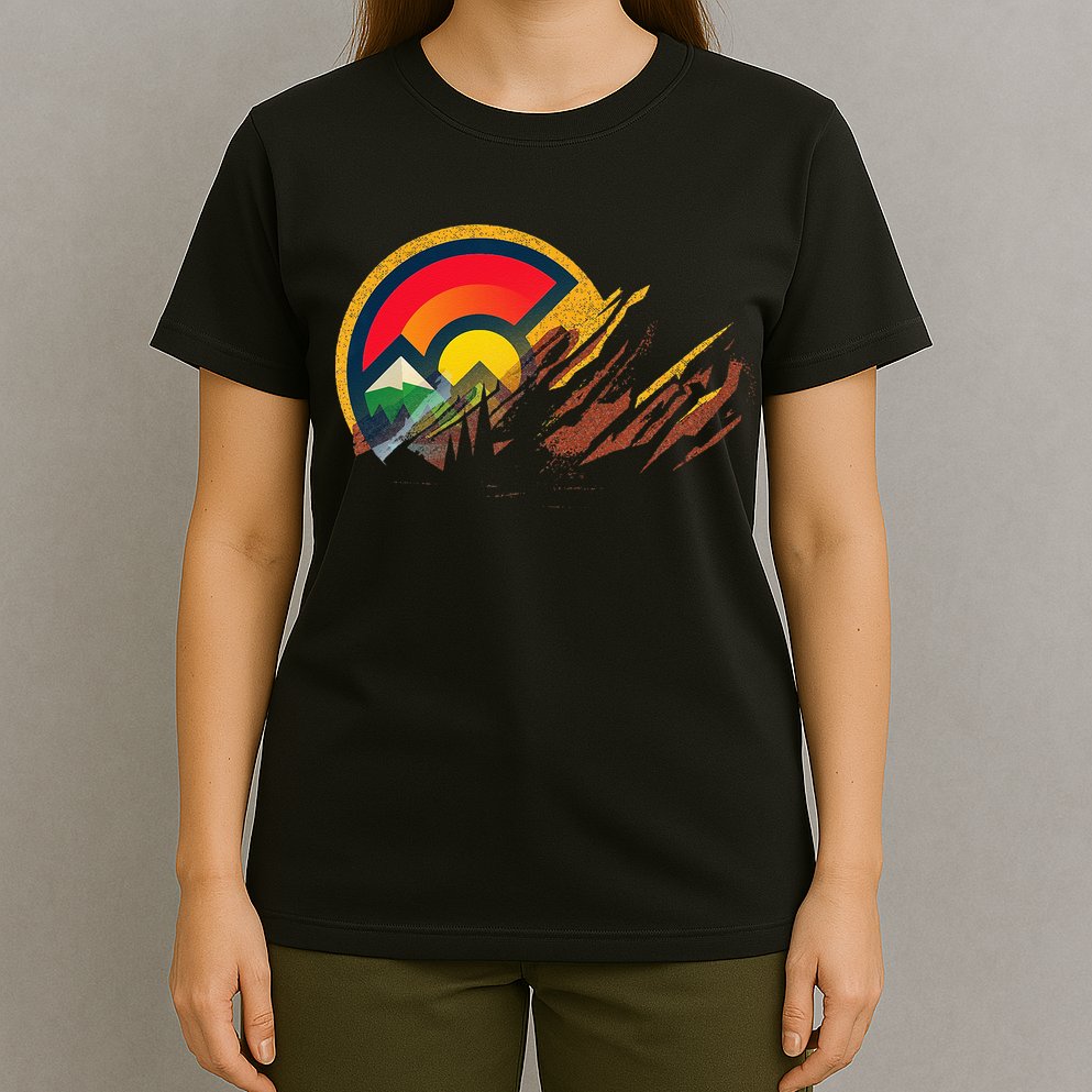 Red Rocks Amphitheater Colorado State Flag T-Shirt