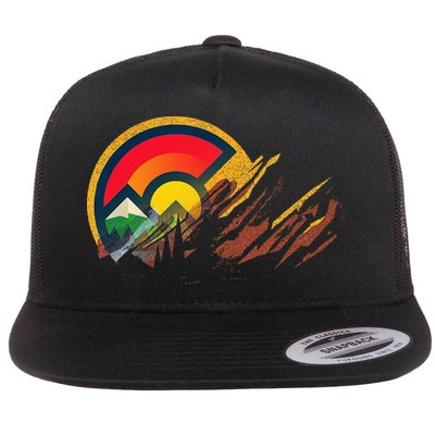 Red Rocks Amphitheater Colorado State Flag Flat Bill Trucker Hat