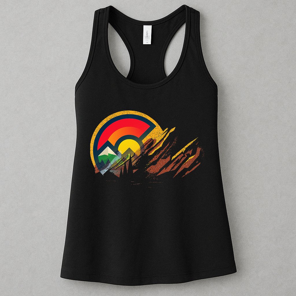 Red Rocks Amphitheater Colorado State Flag Womens Tank Top