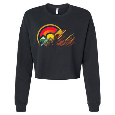 Red Rocks Amphitheater Colorado State Flag Cropped Pullover Crew