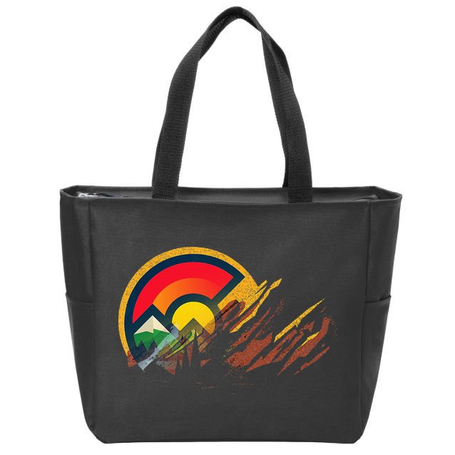 Red Rocks Amphitheater Colorado State Flag Zip Tote Bag