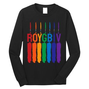 Rainbow Roygbiv Artist Costume Art Teacher Long Sleeve Shirt