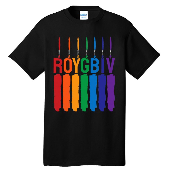 Rainbow Roygbiv Artist Costume Art Teacher Tall T-Shirt