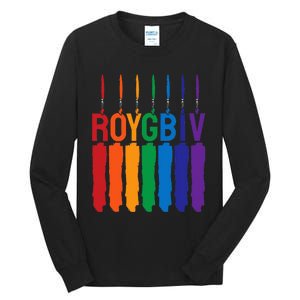 Rainbow Roygbiv Artist Costume Art Teacher Tall Long Sleeve T-Shirt