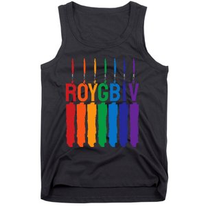 Rainbow Roygbiv Artist Costume Art Teacher Tank Top