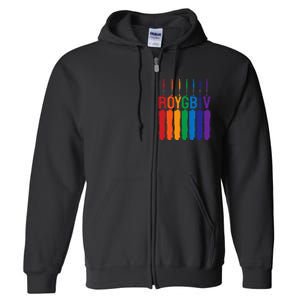 Rainbow Roygbiv Artist Costume Art Teacher Full Zip Hoodie