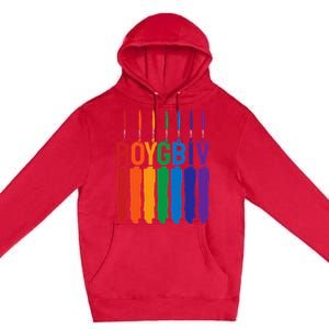 Rainbow Roygbiv Artist Costume Art Teacher Premium Pullover Hoodie