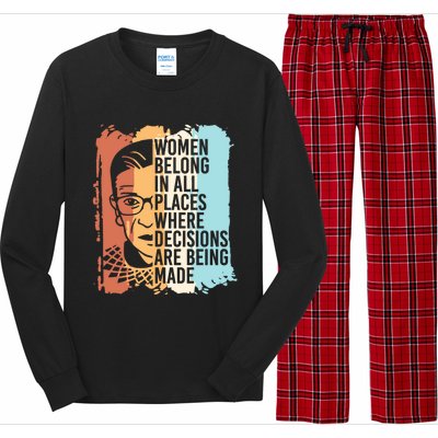 Rbg Ruth Bader Ginsburg Feminist Political Gift Long Sleeve Pajama Set