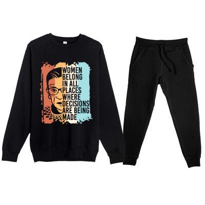 Rbg Ruth Bader Ginsburg Feminist Political Gift Premium Crewneck Sweatsuit Set