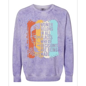 Rbg Ruth Bader Ginsburg Feminist Political Gift Colorblast Crewneck Sweatshirt