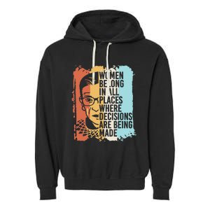 Rbg Ruth Bader Ginsburg Feminist Political Gift Garment-Dyed Fleece Hoodie