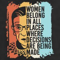 Rbg Ruth Bader Ginsburg Feminist Political Gift 7 Panel Mesh Trucker Snapback Hat