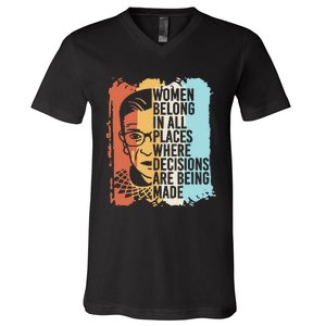 Rbg Ruth Bader Ginsburg Feminist Political Gift V-Neck T-Shirt