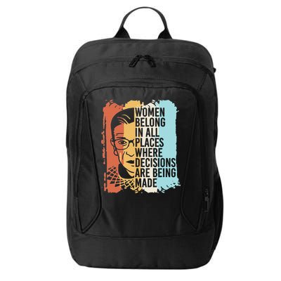 Rbg Ruth Bader Ginsburg Feminist Political Gift City Backpack