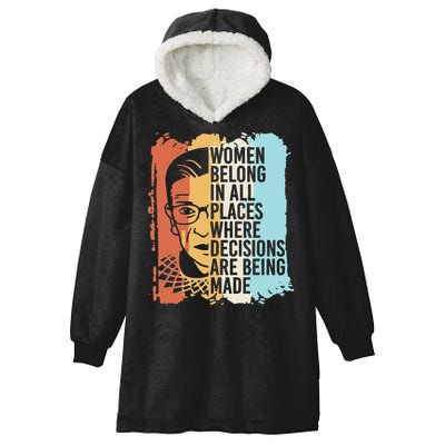 Rbg Ruth Bader Ginsburg Feminist Political Gift Hooded Wearable Blanket