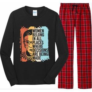 Rbg Ruth Bader Ginsburg Feminist Political Gift Long Sleeve Pajama Set