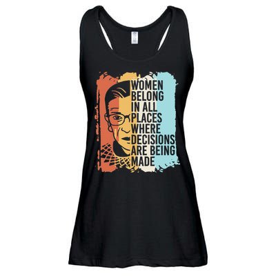 Rbg Ruth Bader Ginsburg Feminist Political Gift Ladies Essential Flowy Tank