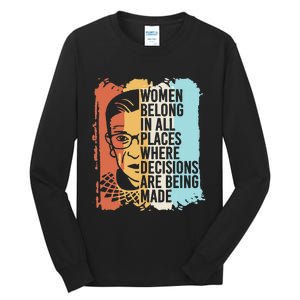 Rbg Ruth Bader Ginsburg Feminist Political Gift Tall Long Sleeve T-Shirt