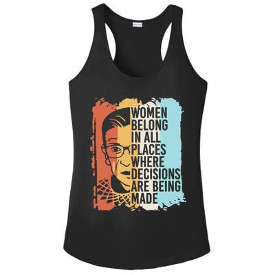 Rbg Ruth Bader Ginsburg Feminist Political Gift Ladies PosiCharge Competitor Racerback Tank