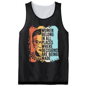 Rbg Ruth Bader Ginsburg Feminist Political Gift Mesh Reversible Basketball Jersey Tank