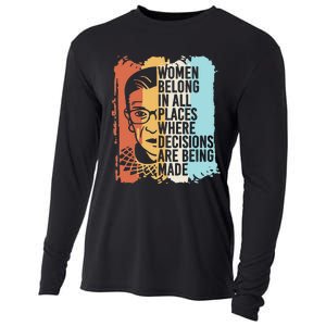 Rbg Ruth Bader Ginsburg Feminist Political Gift Cooling Performance Long Sleeve Crew